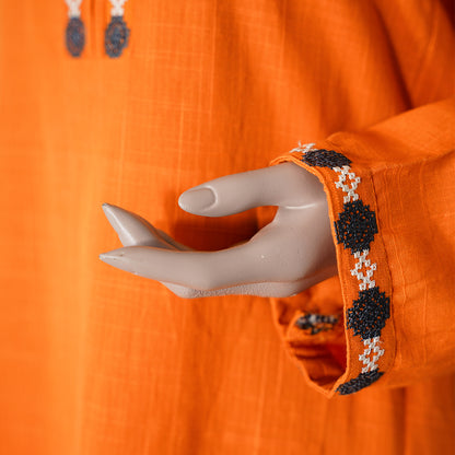 Orange Embroidered