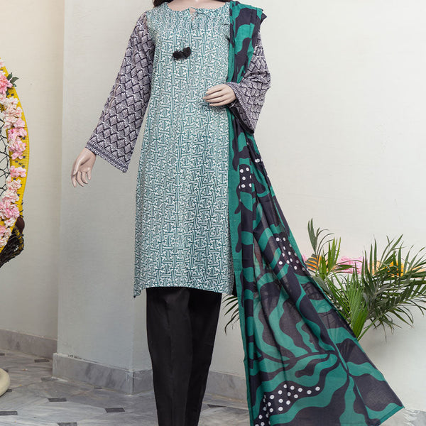 Green Geometric Print