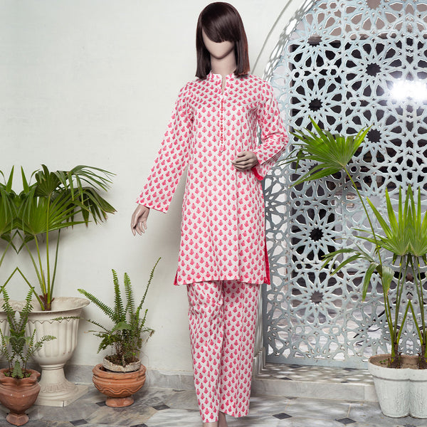 Pink Printed Lawn Coord Set