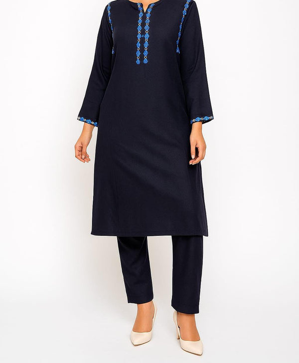 Blue embroidered